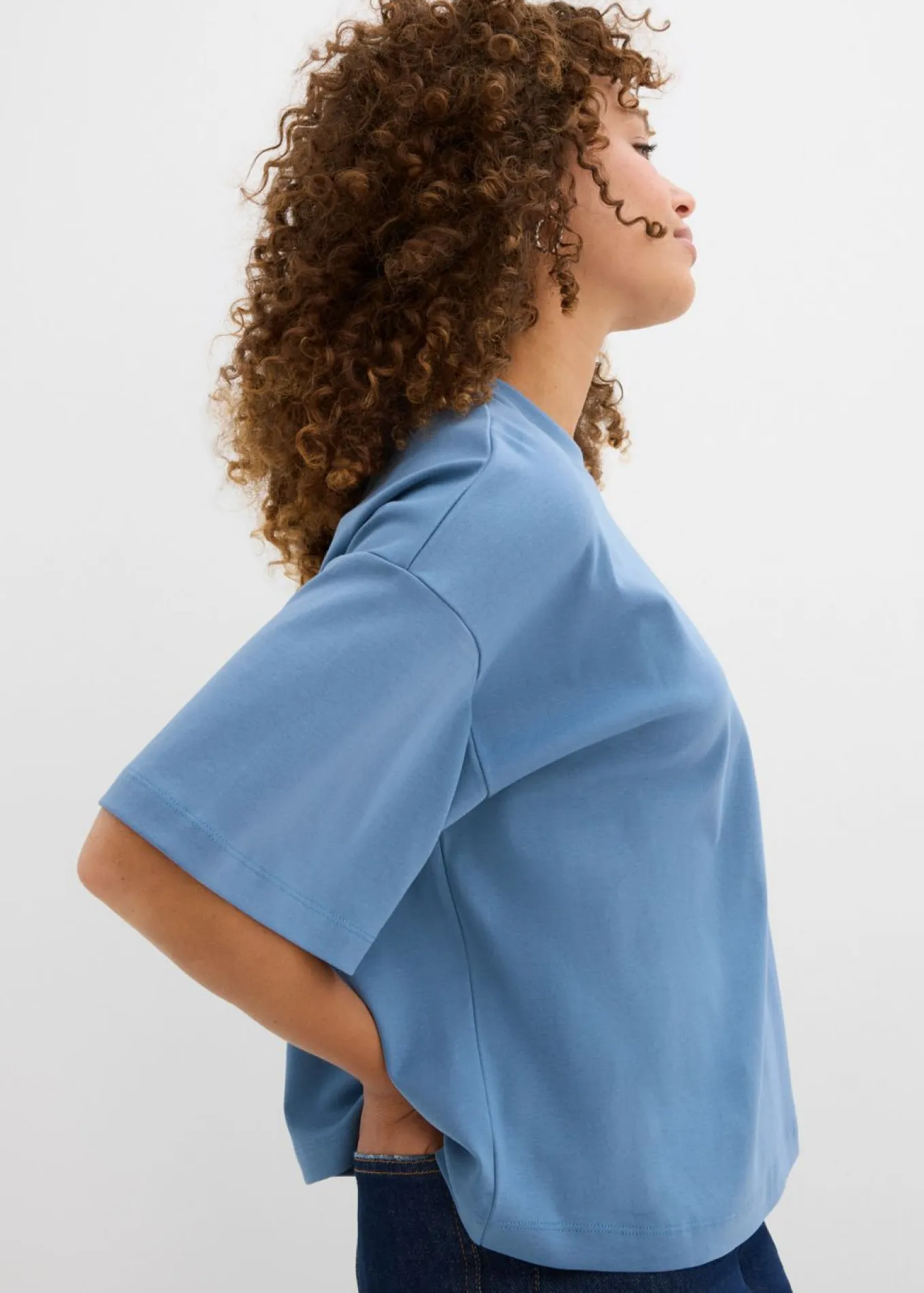 Camiseta oversize, corta, de algodón orgánico puro y pesado