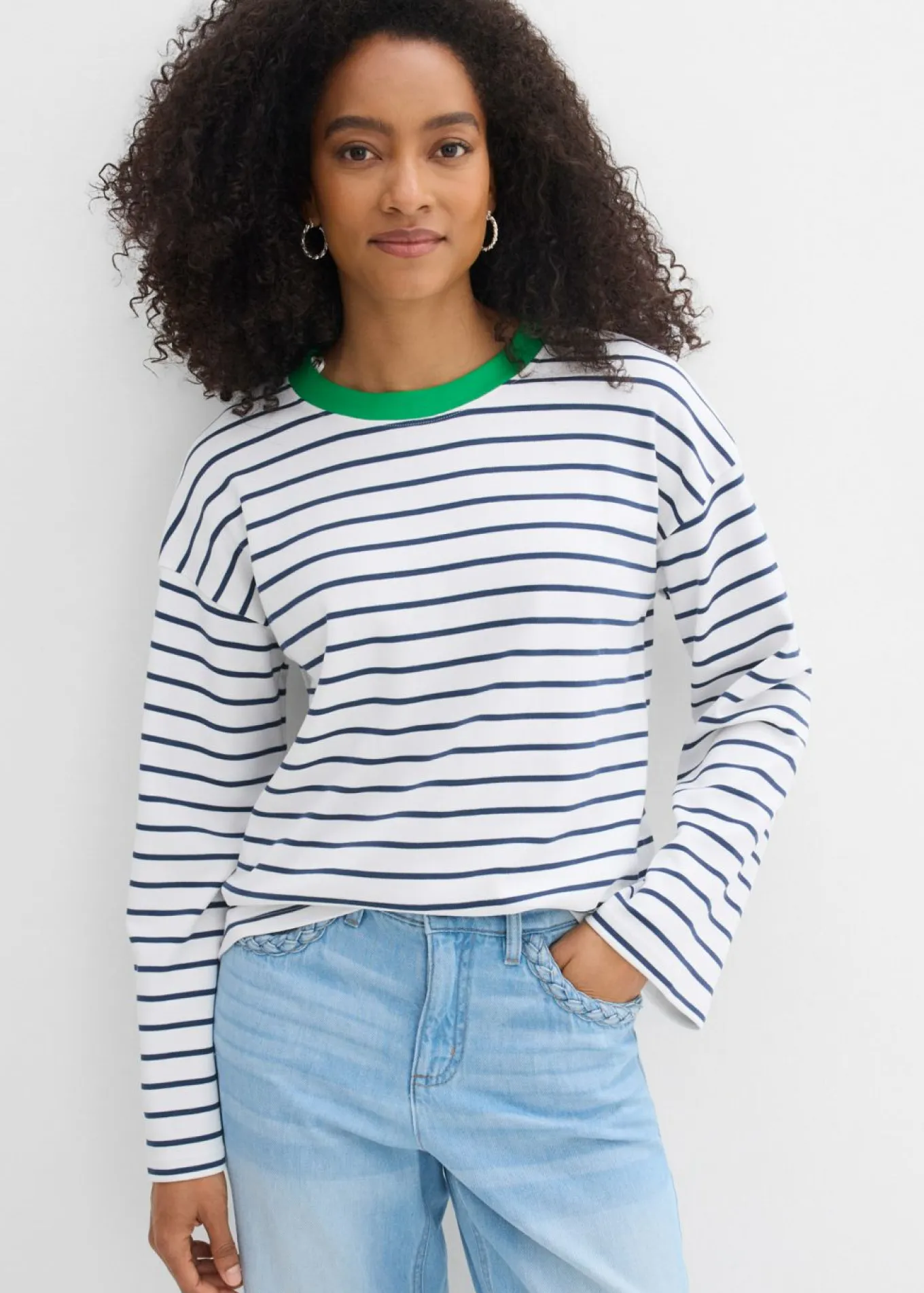 Camiseta oversize de manga larga de algodón orgánico puro