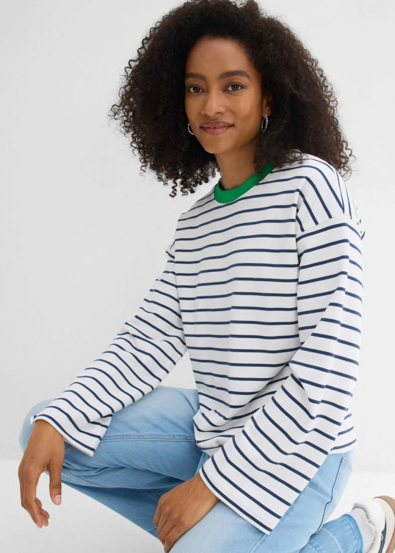 Camiseta oversize de manga larga de algodón orgánico puro