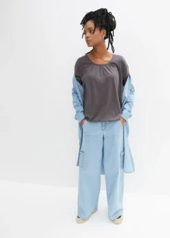 Camiseta oversize de mezcla de viscosa
