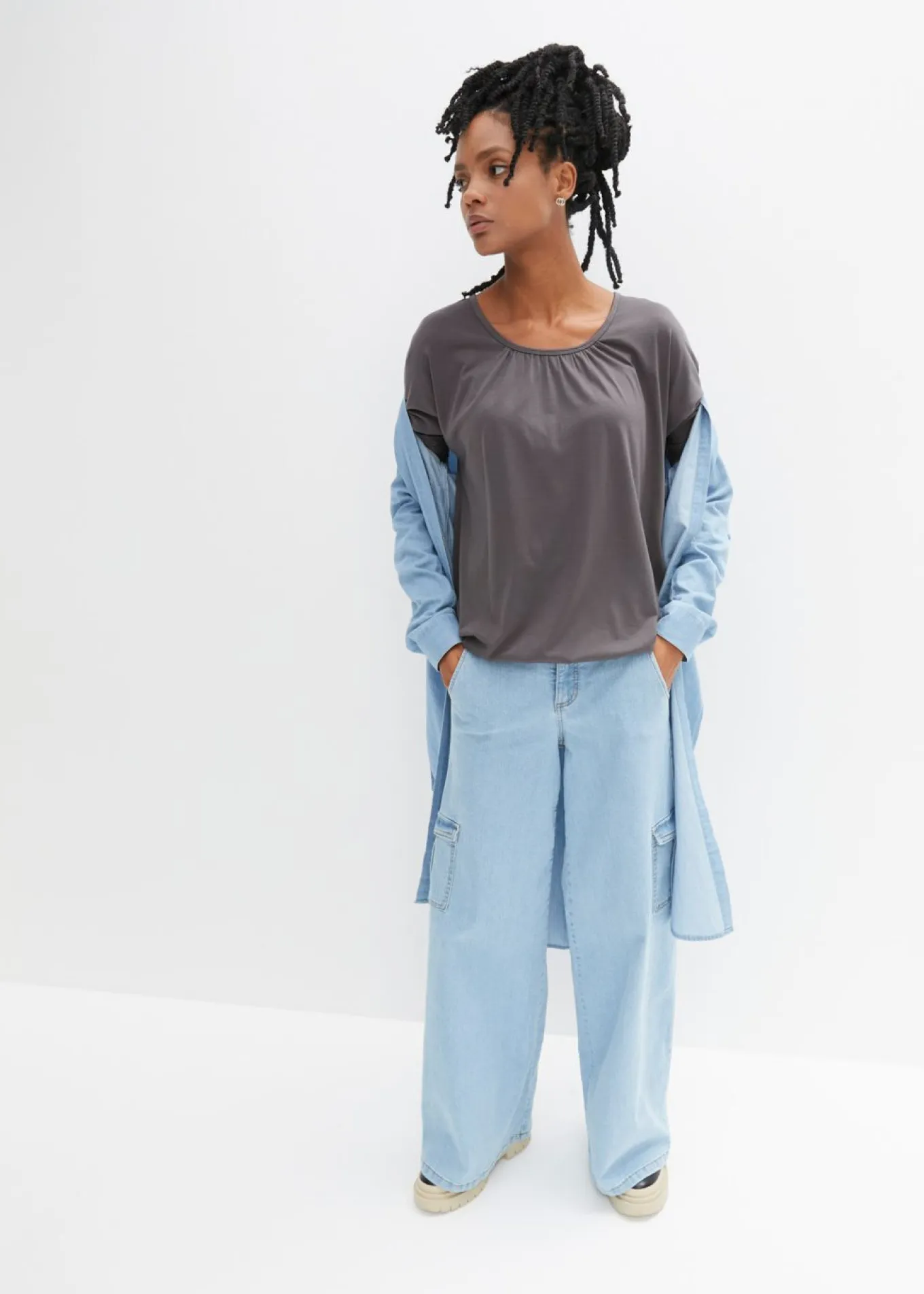 Camiseta oversize de mezcla de viscosa
