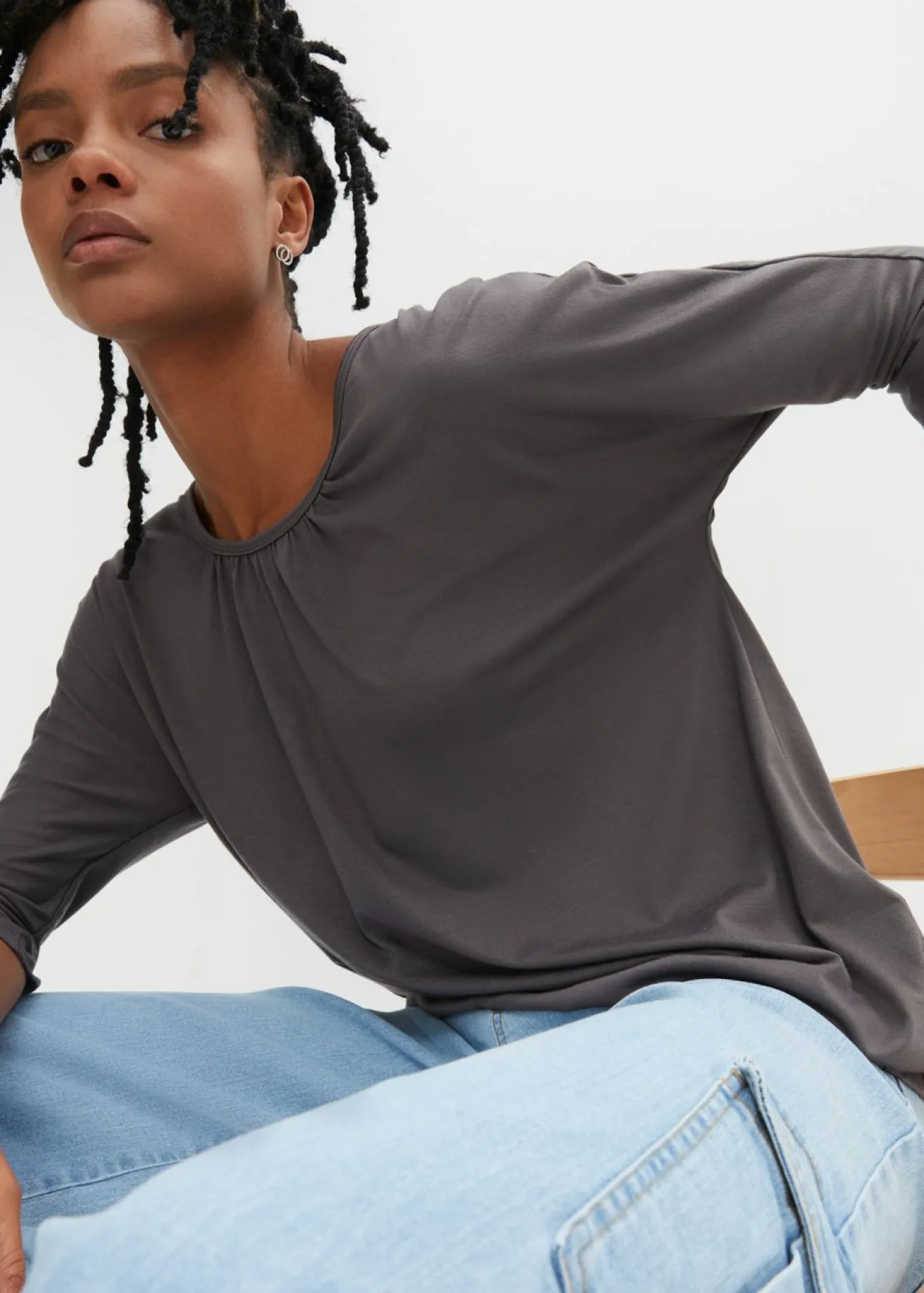 Camiseta oversize de mezcla de viscosa