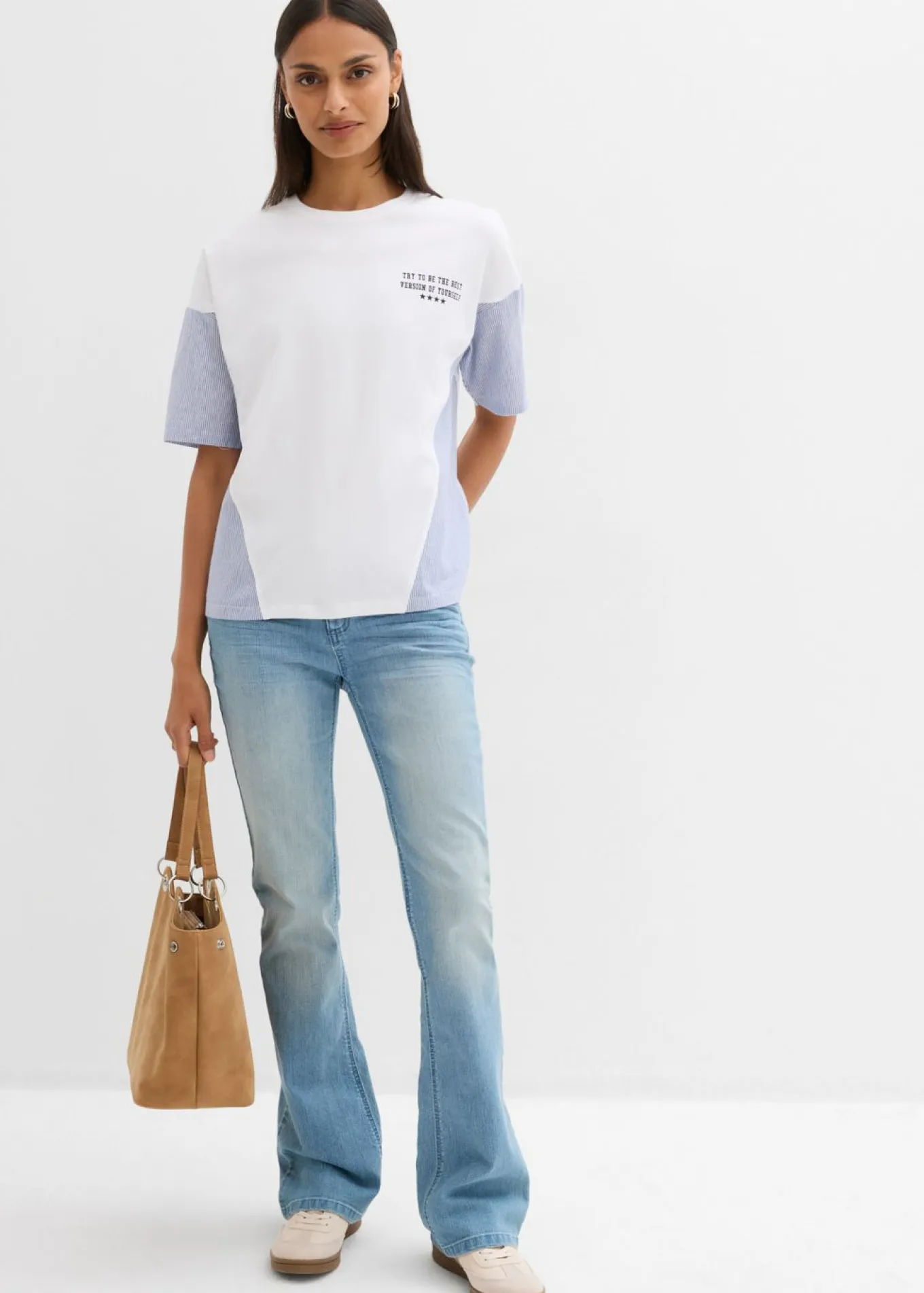Camiseta oversize de mezcla de algodón