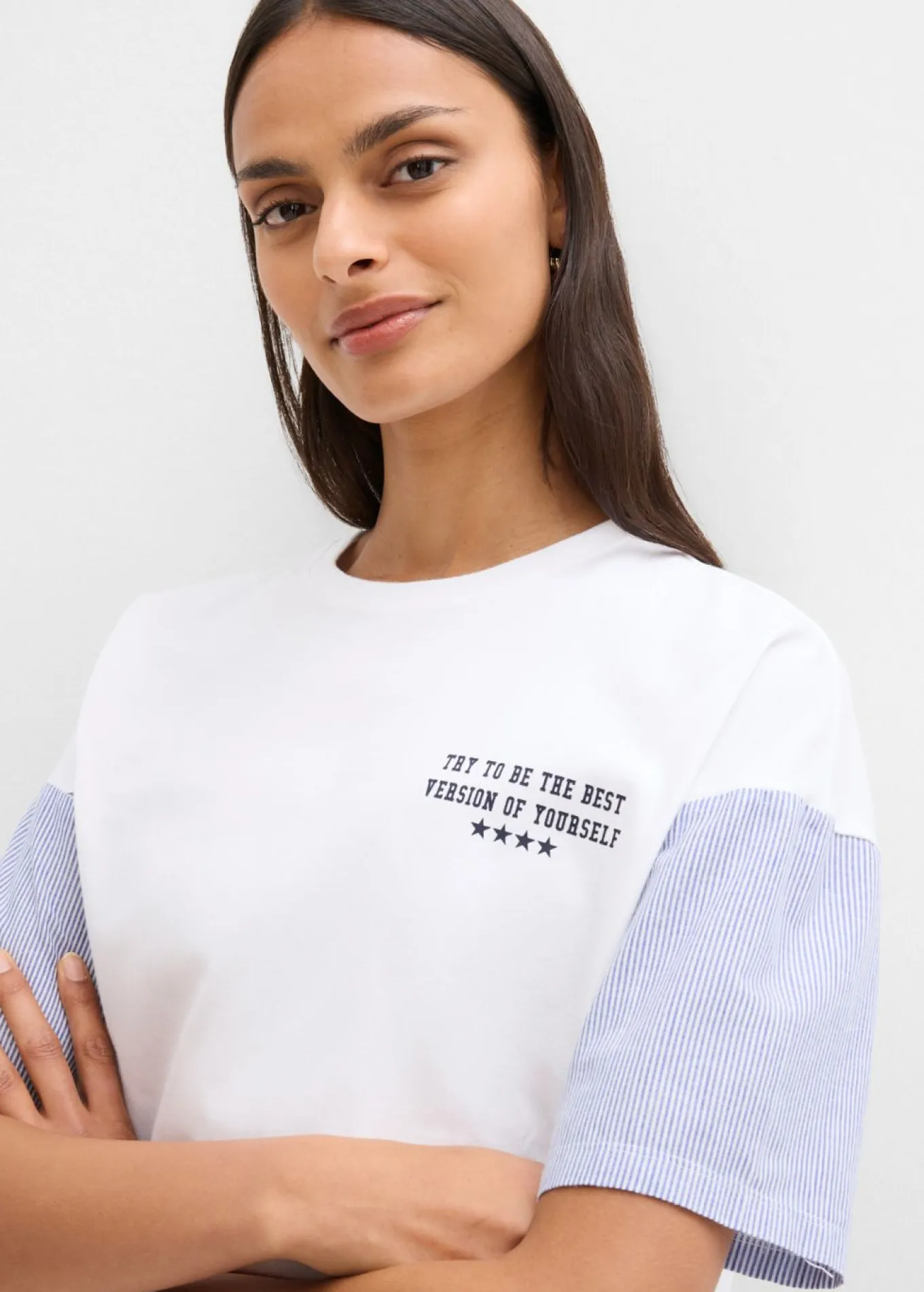 Camiseta oversize de mezcla de algodón
