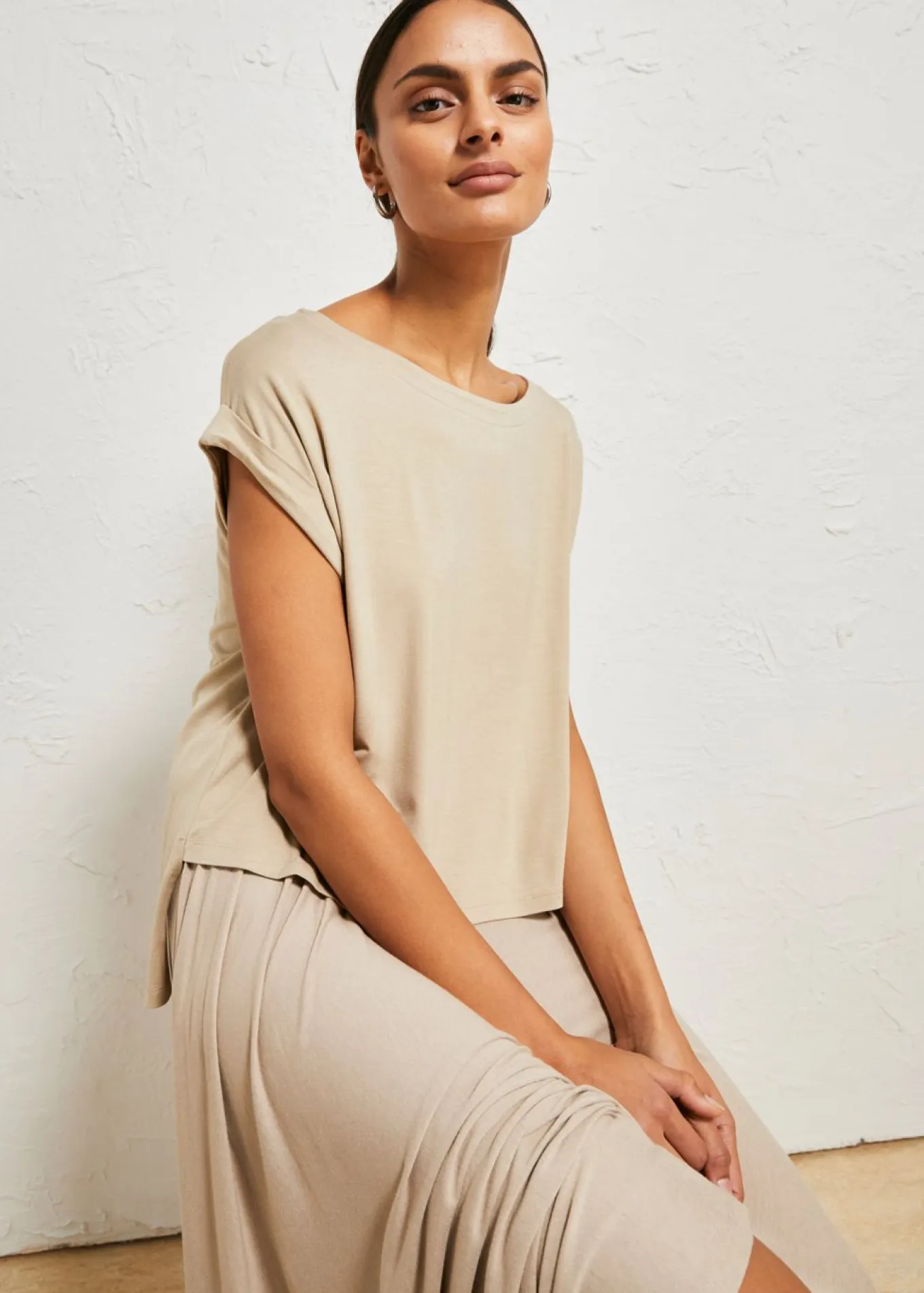 Camiseta oversize de viscosa fluida
