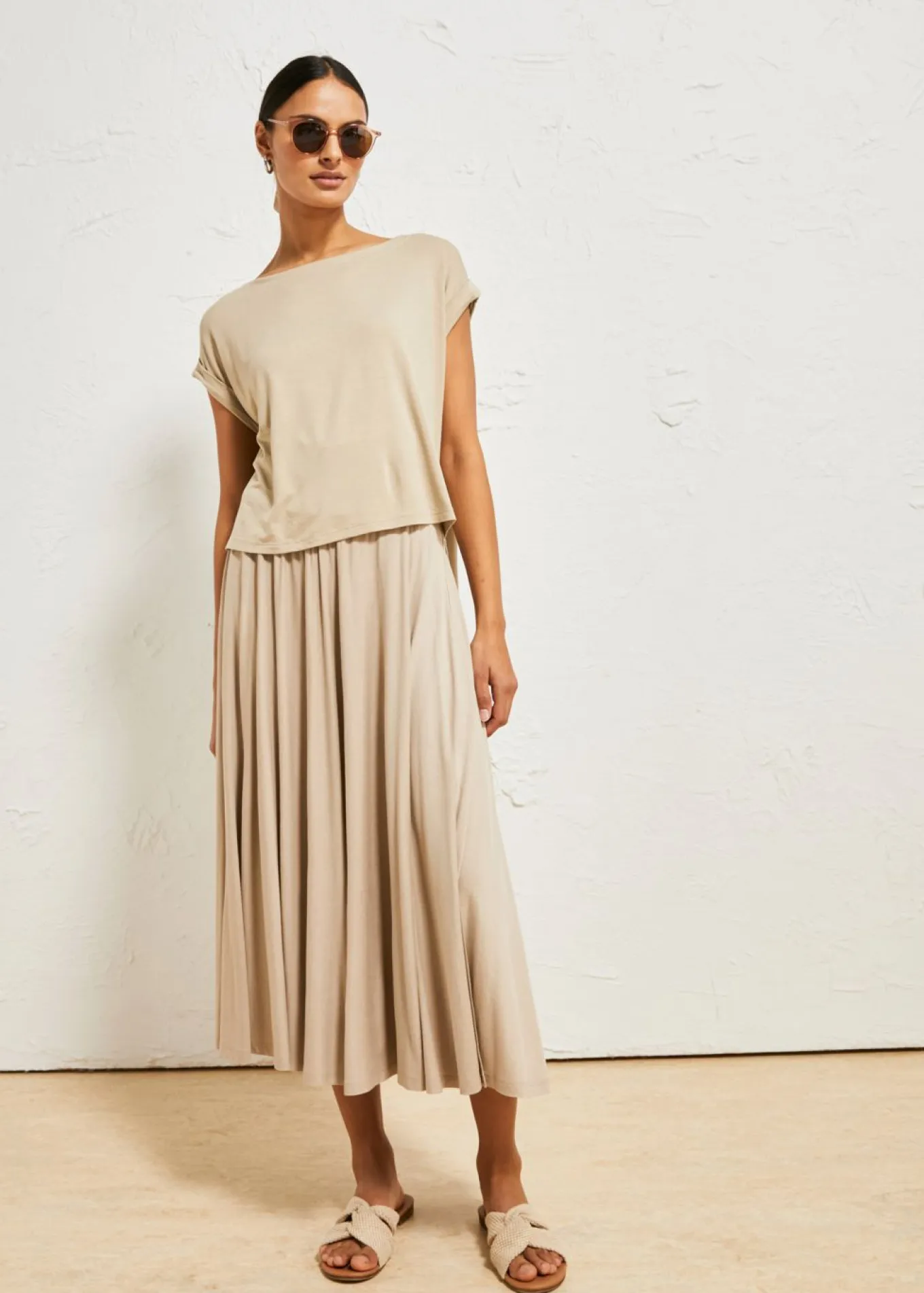 Camiseta oversize de viscosa fluida