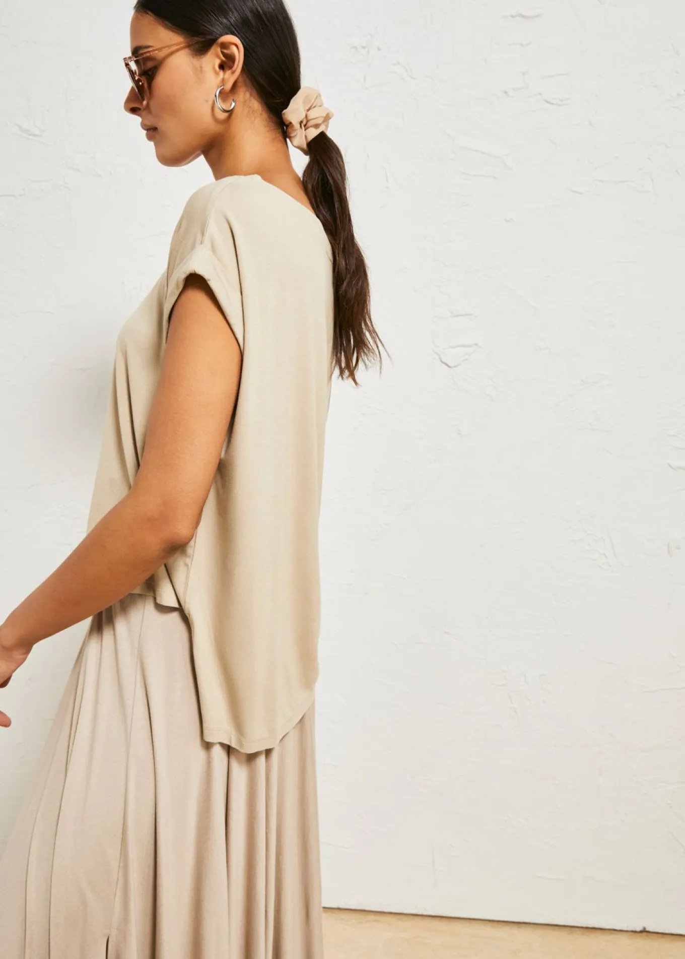 Camiseta oversize de viscosa fluida