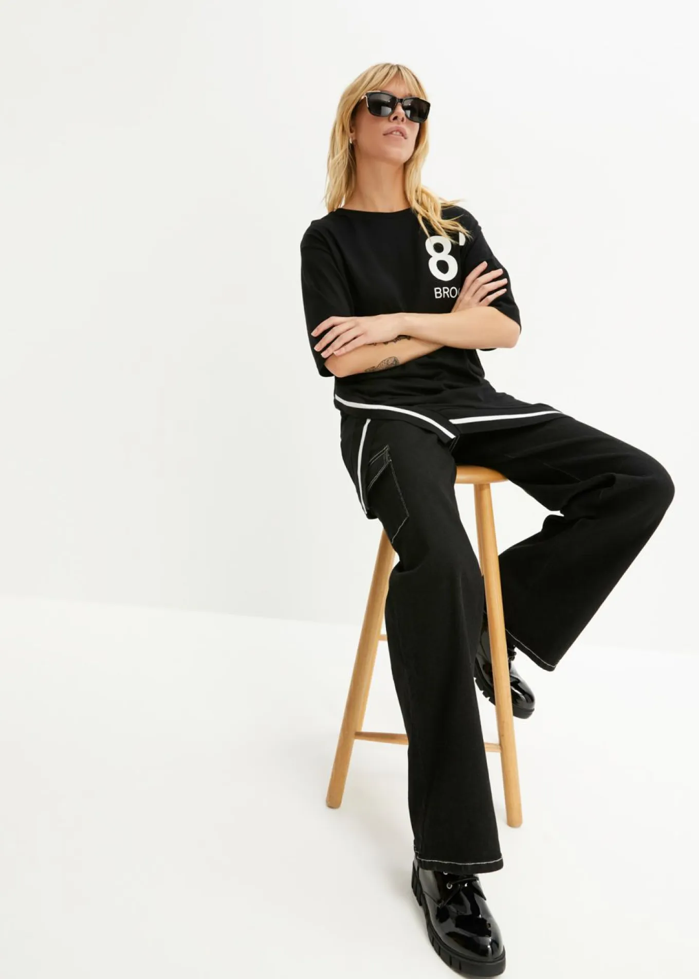 Camiseta oversize en mezcla de viscosa suave