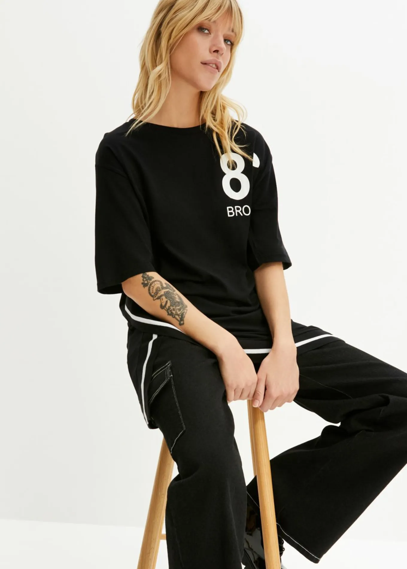 Camiseta oversize en mezcla de viscosa suave