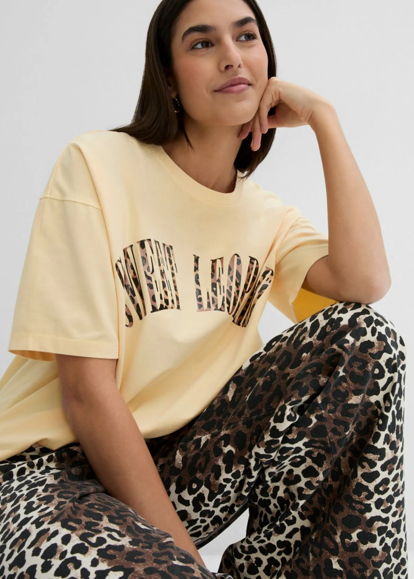 Camiseta oversize en suave mezcla de algodón