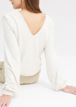Camiseta polar con perlas