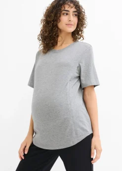Camiseta premamá de algodón orgánico con una discreta función de lactancia