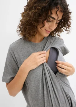 Camiseta premamá de algodón orgánico con una discreta función de lactancia