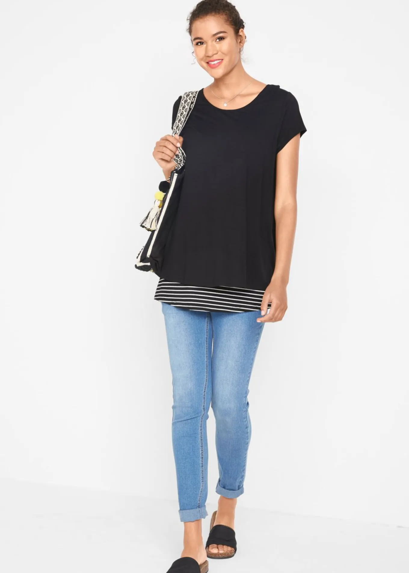Camiseta premamá y de lactancia 2 en 1 de viscosa