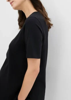 Camiseta premamá y de lactancia 2 en 1 de algodón orgánico con aberturas laterales