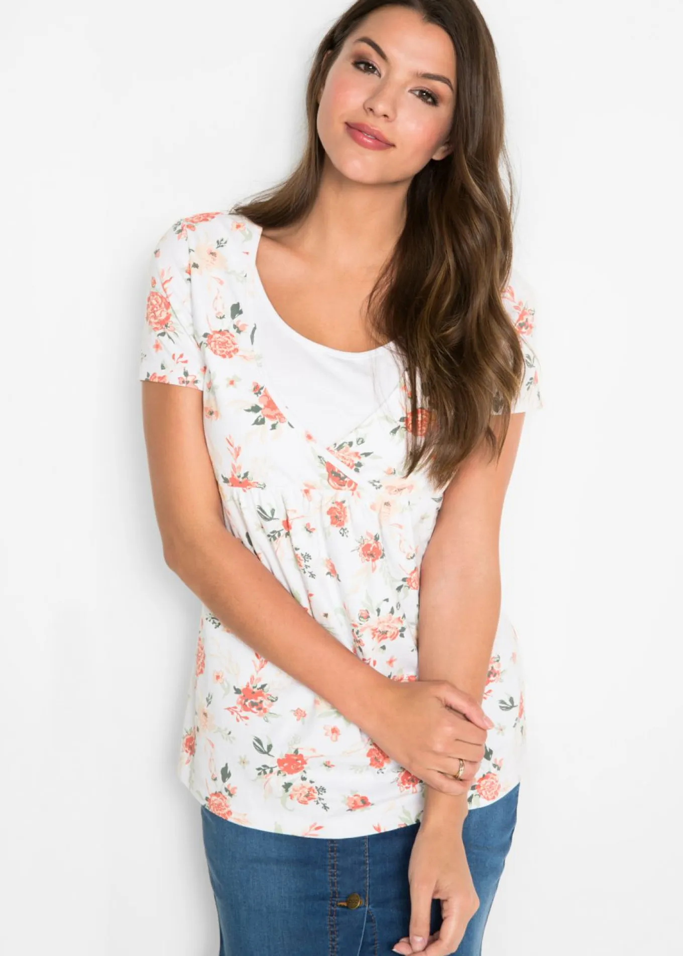 Camiseta premamá y de lactancia 2 en 1 de algodón orgánico