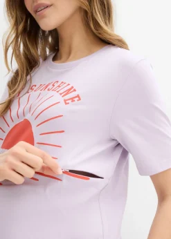 Camiseta premamá y de lactancia 2 en 1 de algodón orgánico