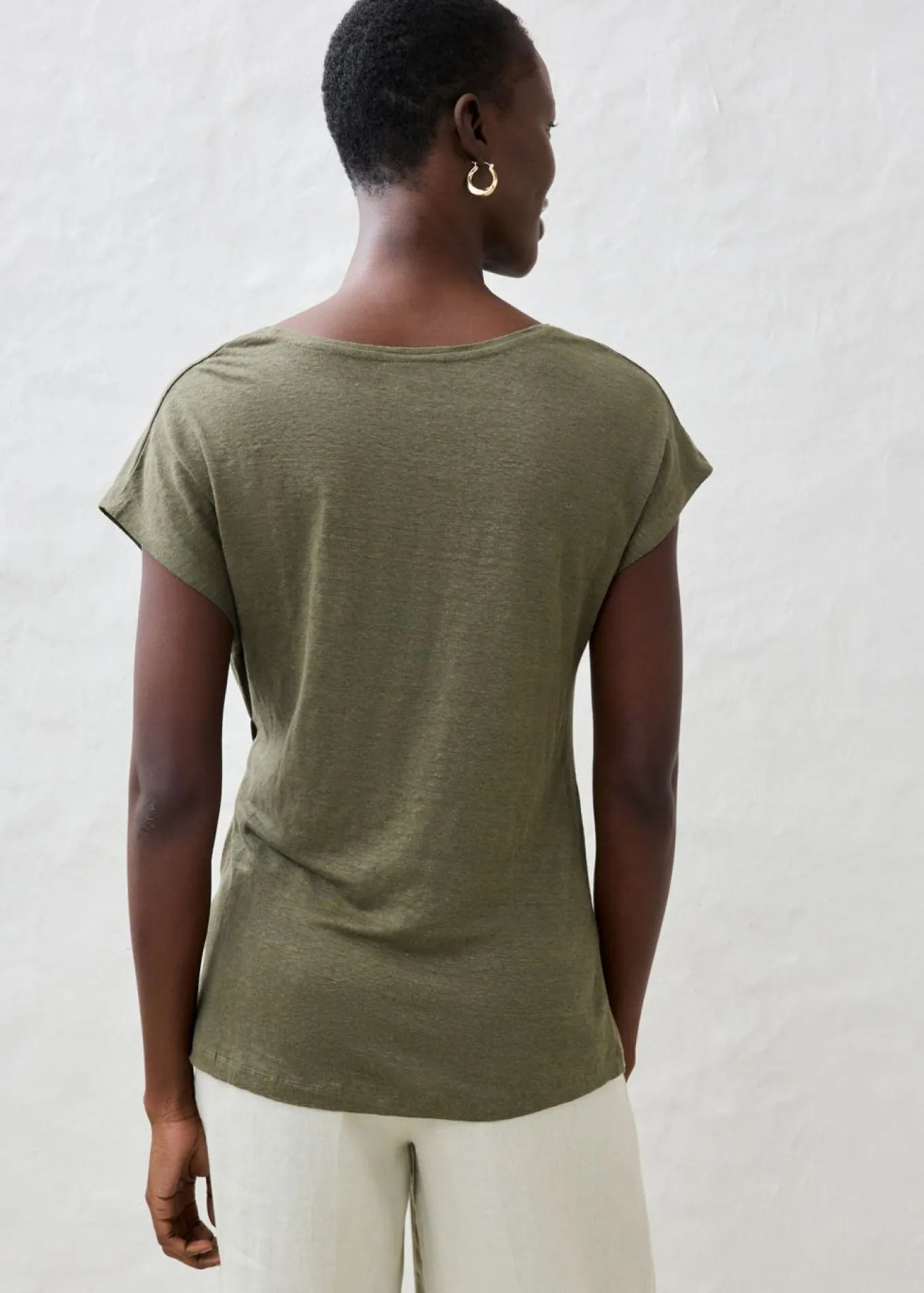 Camiseta sin mangas de lino puro