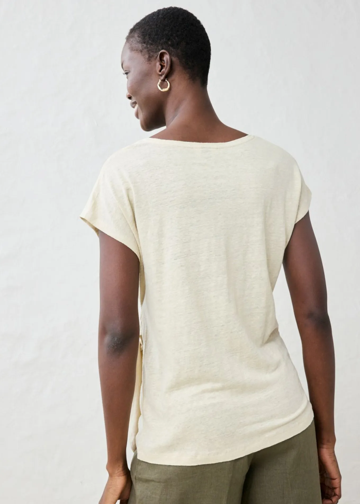Camiseta sin mangas de lino puro