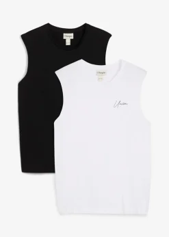 Camiseta sin mangas (2 unidades) de algodón orgánico puro con corte holgado
