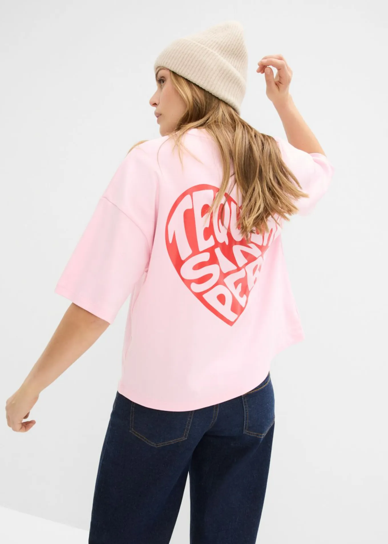 Camiseta tipo boxy de algodón grueso