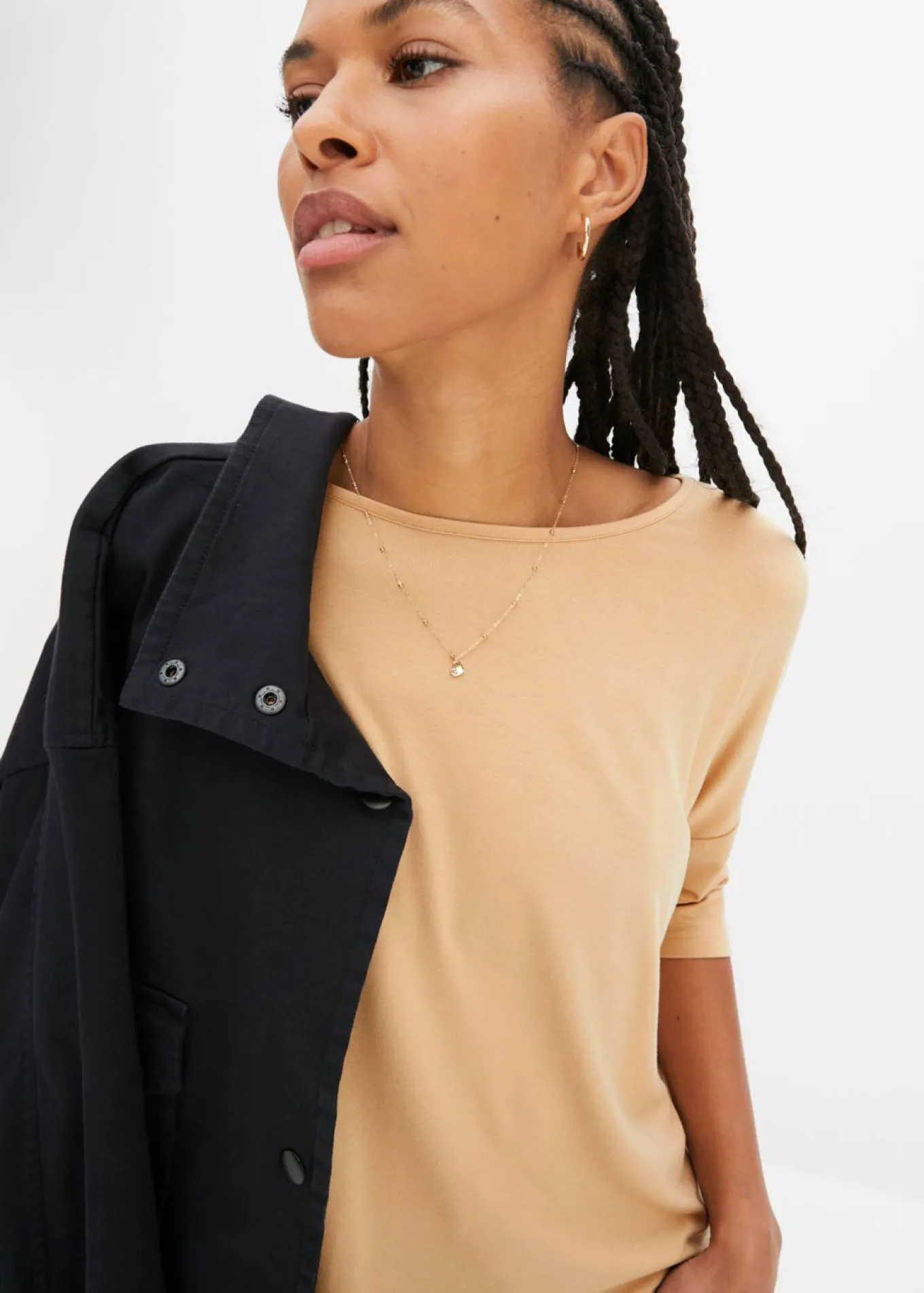 Camiseta tipo boxy de mezcla de viscosa suave