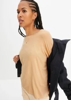 Camiseta tipo boxy de mezcla de viscosa suave