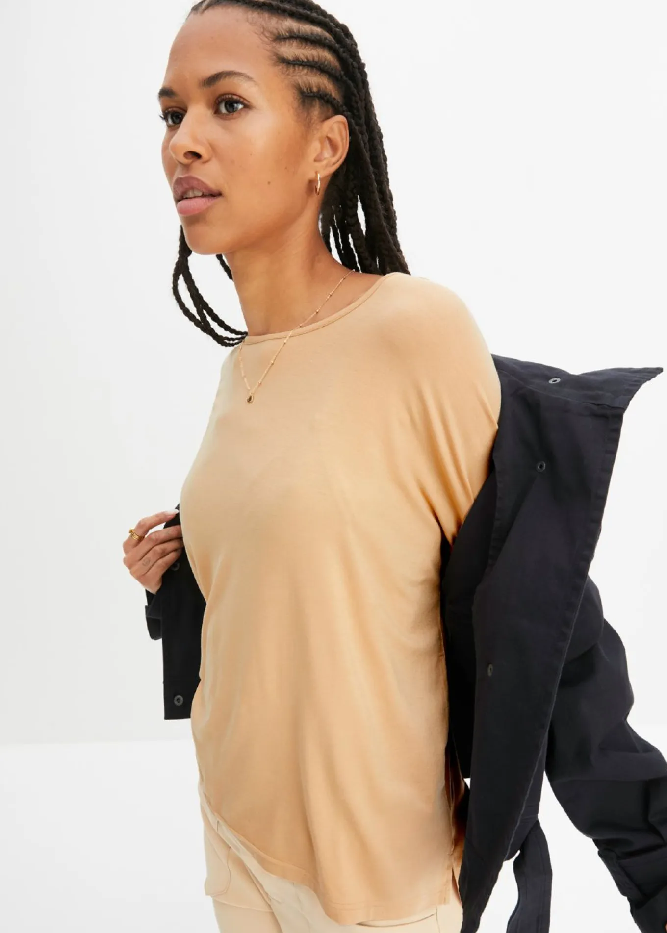 Camiseta tipo boxy de mezcla de viscosa suave
