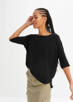 Camiseta tipo boxy de mezcla de viscosa suave