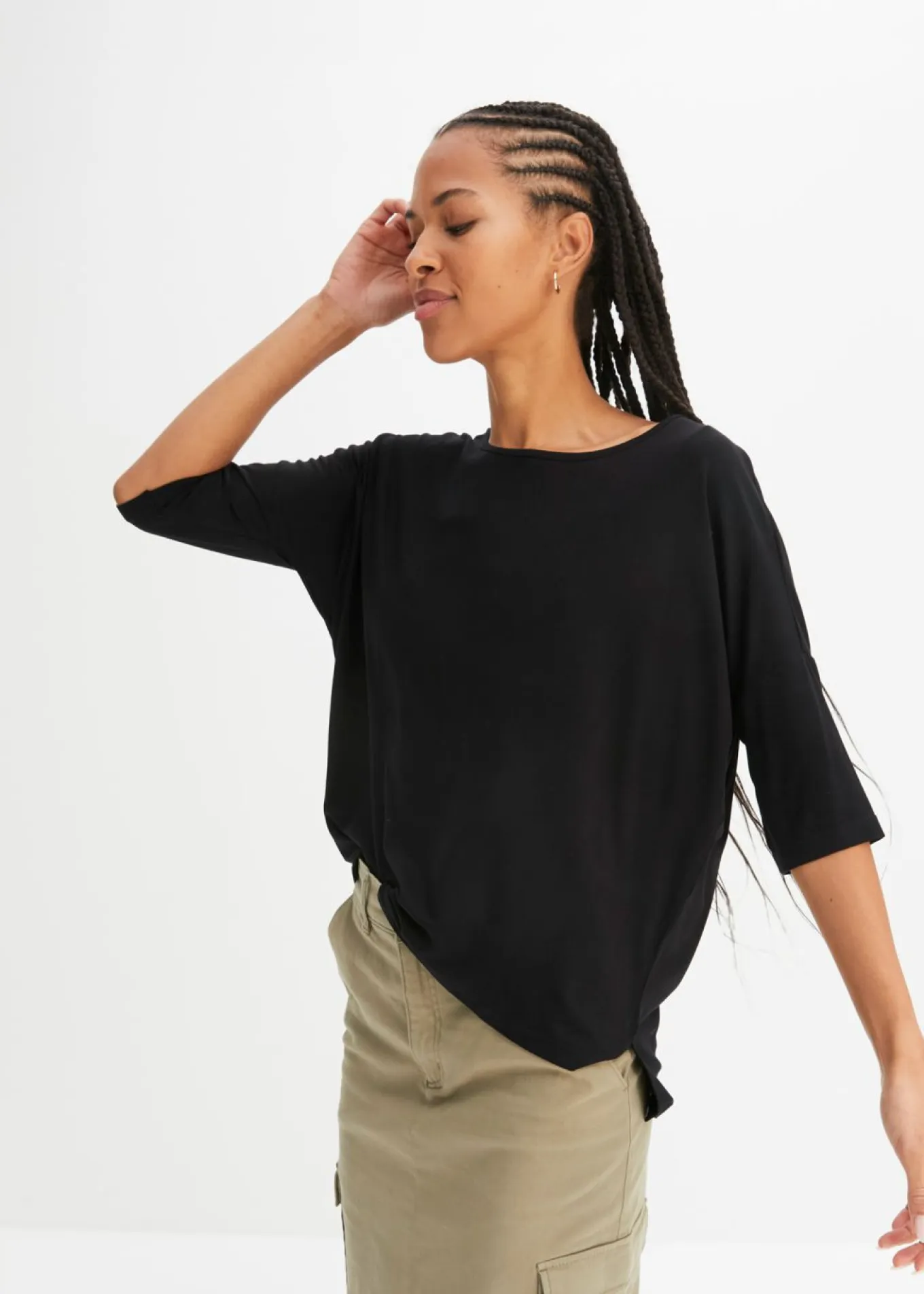 Camiseta tipo boxy de mezcla de viscosa suave