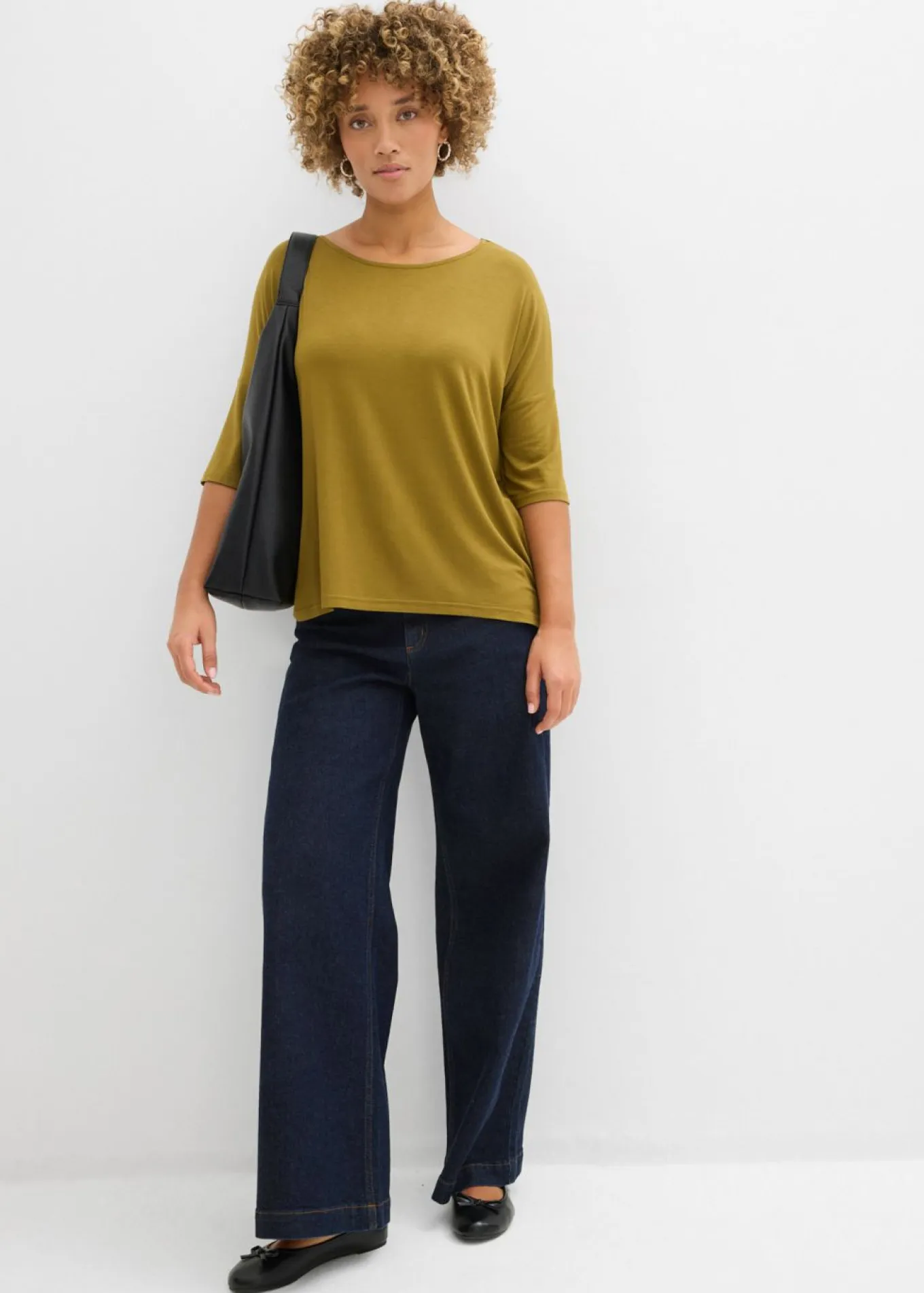 Camiseta tipo boxy de mezcla de viscosa suave
