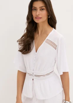 Camiseta tipo túnica con encaje