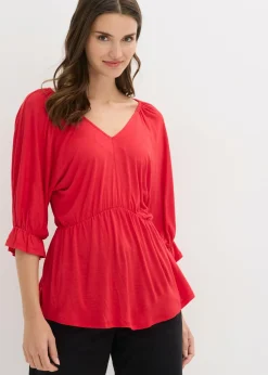 Camiseta tipo túnica en mezcla de viscosa
