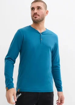 Camiseta (2 unidades) de algodón orgánico puro con manga larga y cuello henley