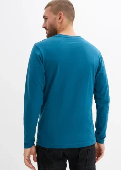 Camiseta (2 unidades) de algodón orgánico puro con manga larga y cuello henley