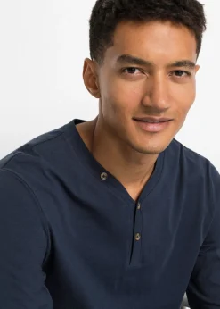 Camiseta (2 unidades) de algodón orgánico puro con manga larga y cuello henley