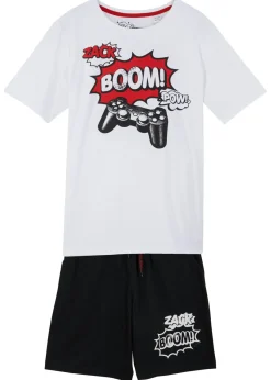 Camiseta y bermudas de punto (2 piezas) de algodón orgánico puro