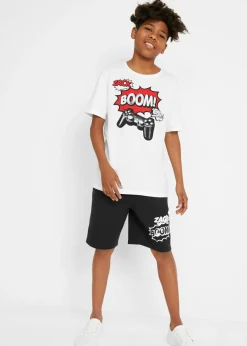Camiseta y bermudas de punto (2 piezas) de algodón orgánico puro