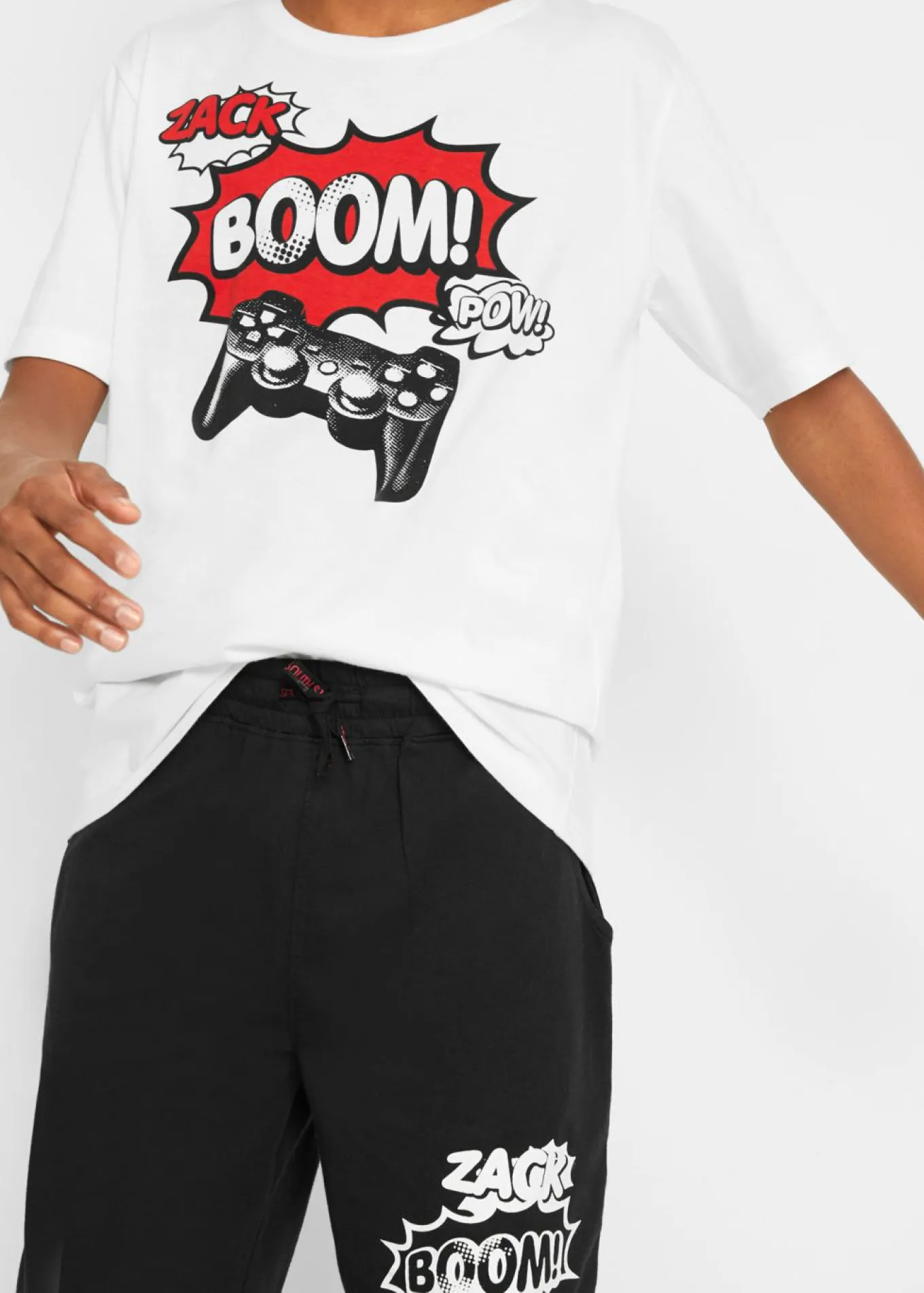 Camiseta y bermudas de punto (2 piezas) de algodón orgánico puro