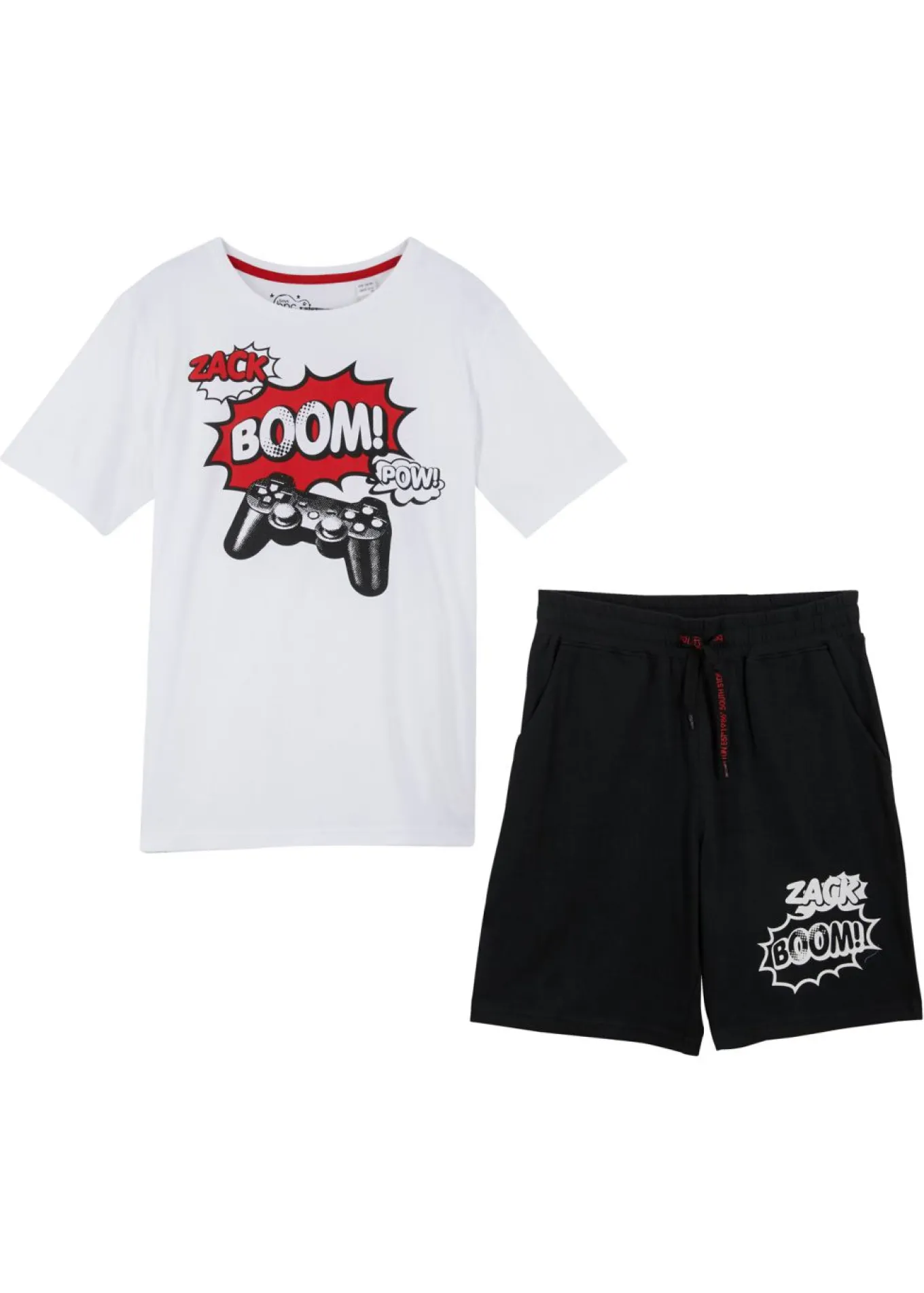 Camiseta y bermudas de punto (2 piezas) de algodón orgánico puro