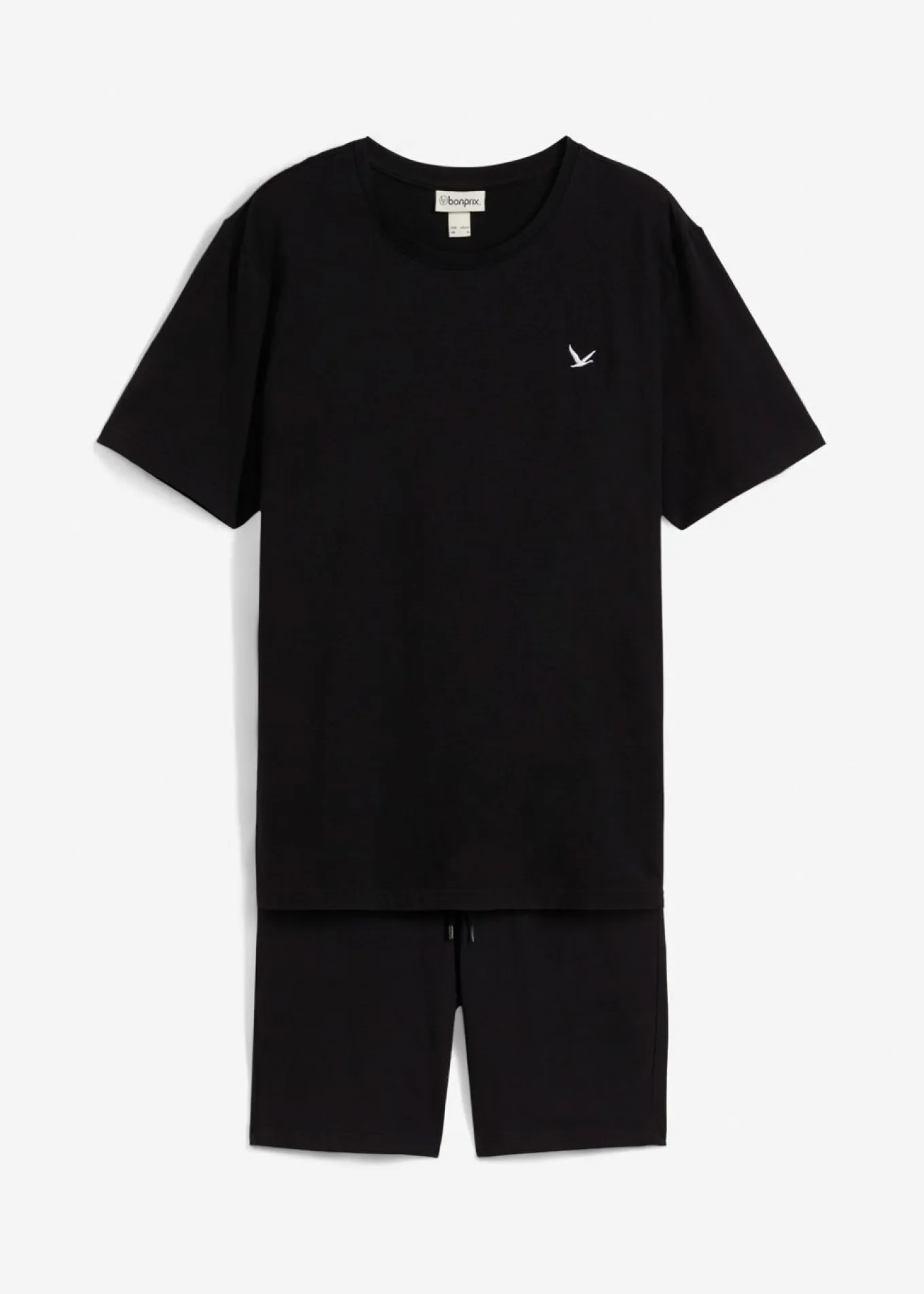 Camiseta y bermudas de punto (conjunto de 2 piezas) de algodón orgánico puro