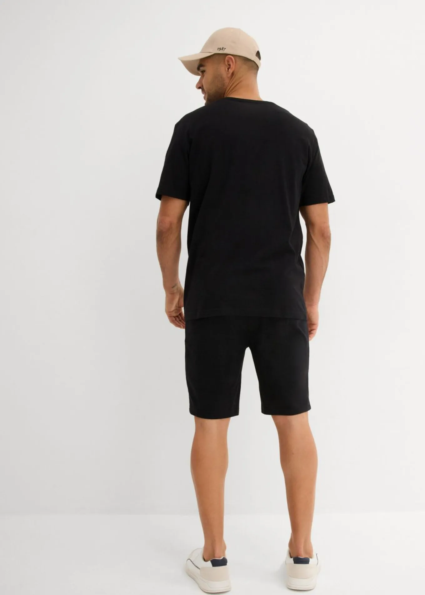 Camiseta y bermudas de punto (conjunto de 2 piezas) de algodón orgánico puro