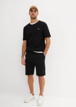 Camiseta y bermudas de punto (conjunto de 2 piezas) de algodón orgánico puro
