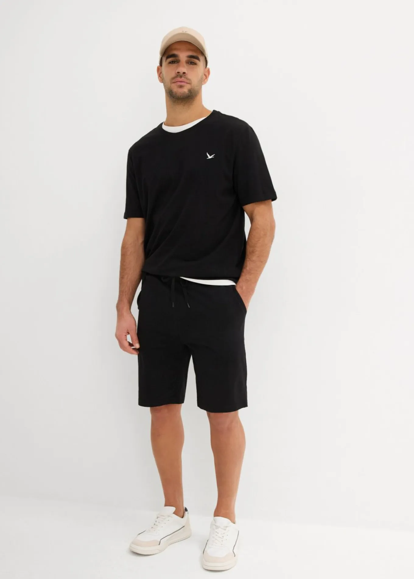 Camiseta y bermudas de punto (conjunto de 2 piezas) de algodón orgánico puro