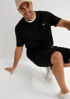 Camiseta y bermudas de punto (conjunto de 2 piezas) de algodón orgánico puro