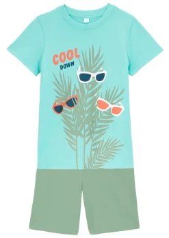 Camiseta y pantalón corto (conjunto de 2 piezas) de algodón orgánico