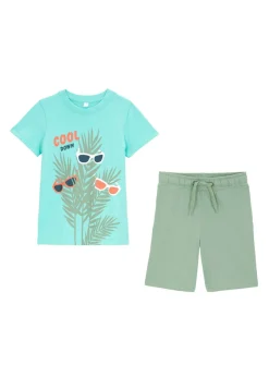 Camiseta y pantalón corto (conjunto de 2 piezas) de algodón orgánico