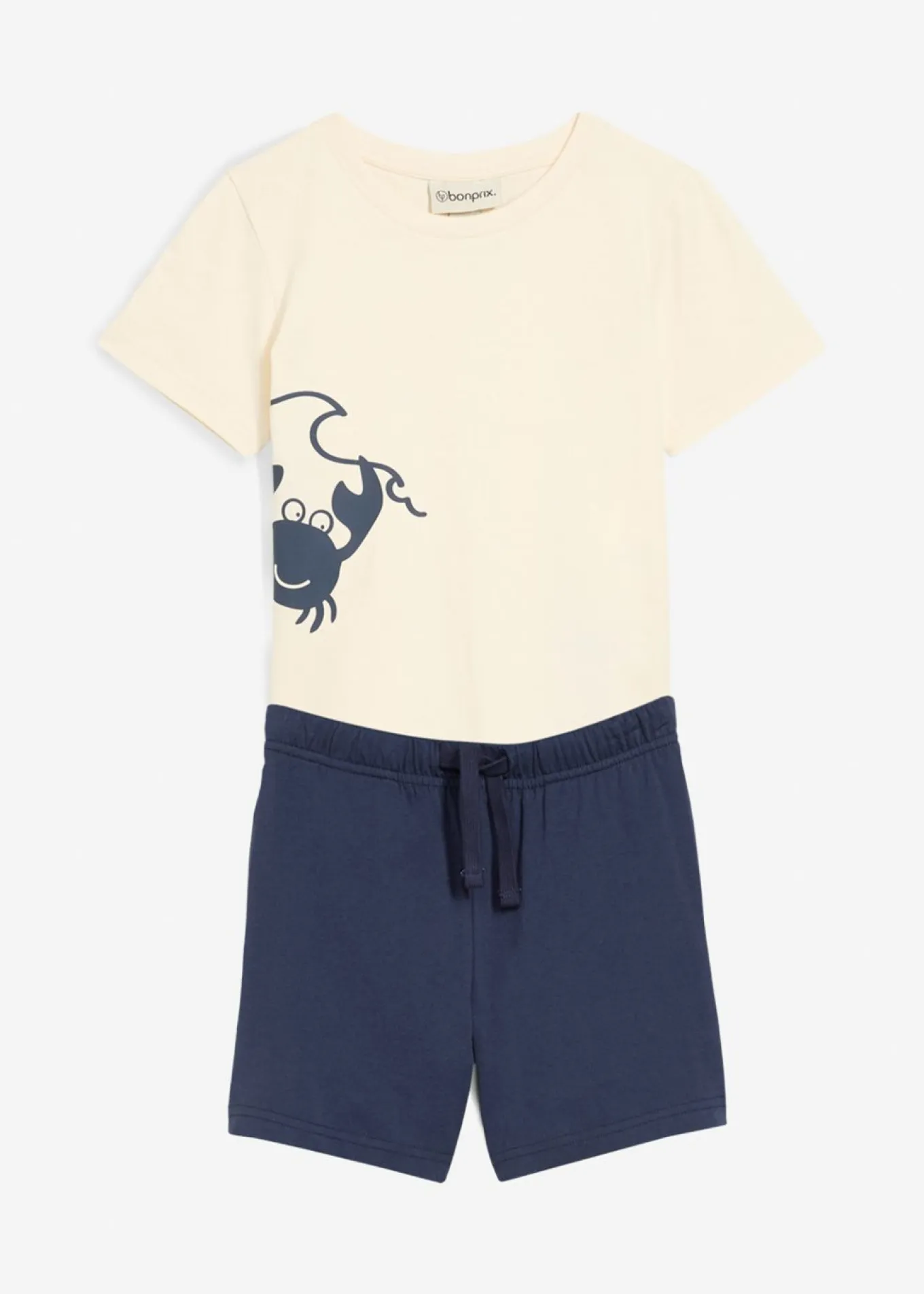 Camiseta y pantalón corto de punto (conjunto de 2 piezas) de algodón orgánico
