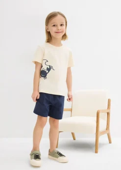 Camiseta y pantalón corto de punto (conjunto de 2 piezas) de algodón orgánico