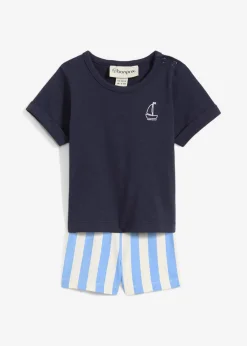 Camiseta y pantalón corto de algodón orgánico puro (2 piezas)